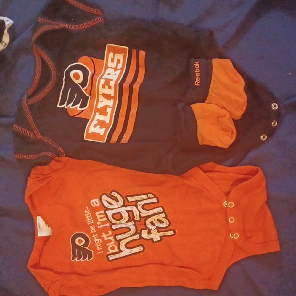 Philly Flyers onsies and booties